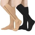 Chaussettes De Compression Avec Fermetures éclair Pour Soulagement Efficace - 1 Paire / Noir / 3xl