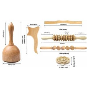 Kit Complet De Madérothérapie Pour Drainage Lymphatique Et Circulation Sanguine