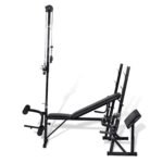 Banc de musculation avec poulie – Dossier réglable, leg extension et papillon